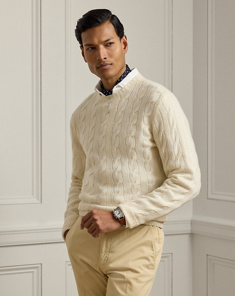 Cable-Knit Cashmere Jumper Classic Cream