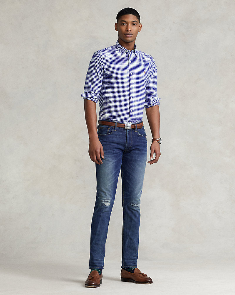Slim Fit Gingham Oxford Shirt Royal/White