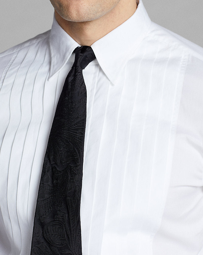 Slim Fit French Cuff Tuxedo Shirt White