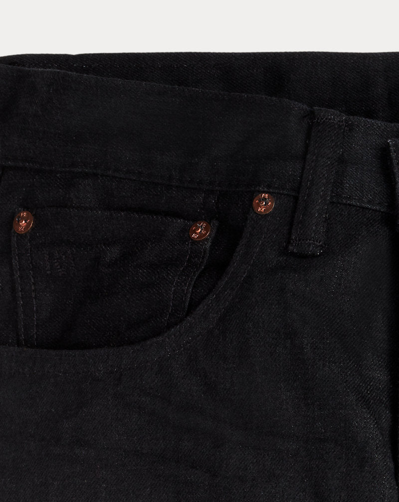 Slim Fit Schwarze Selvedge Jeans Schwarz