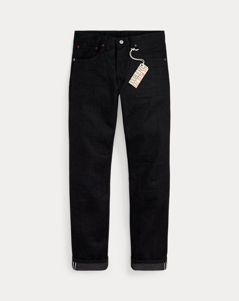Slim Fit Schwarze Selvedge Jeans Schwarz