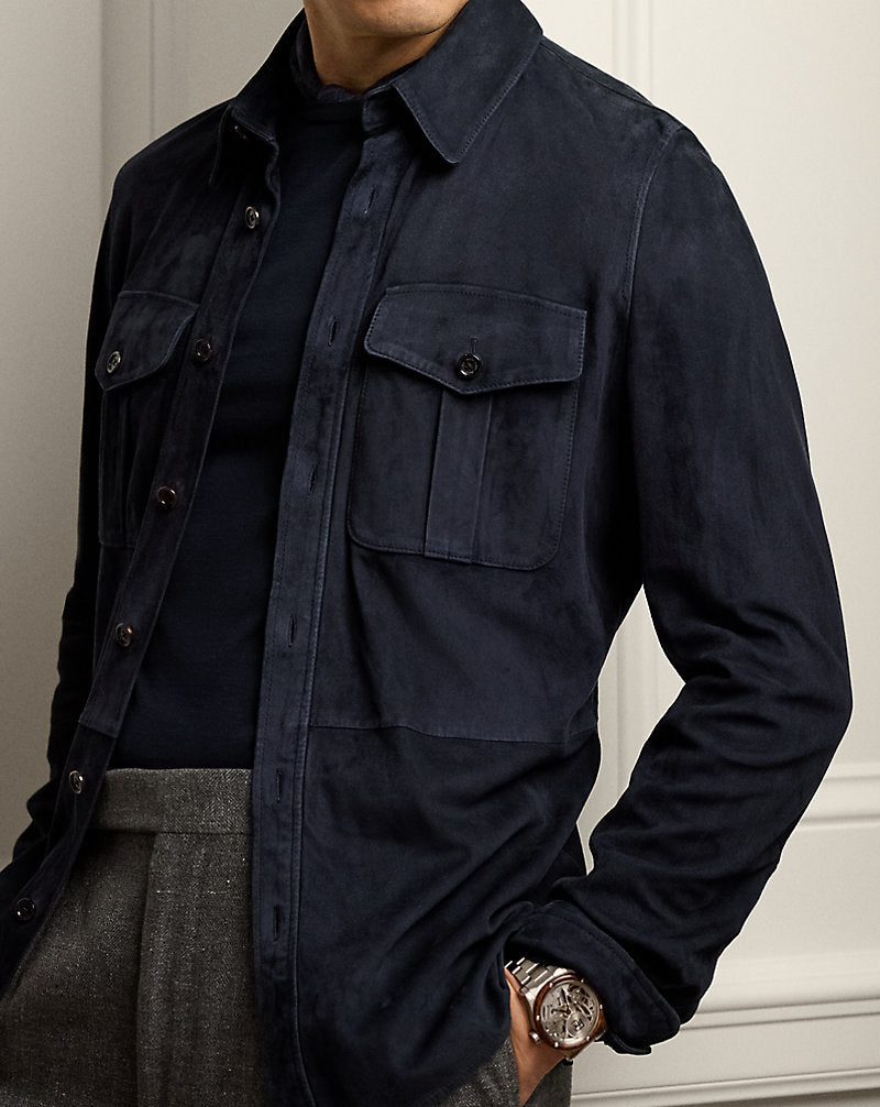 Suede Overshirt Classic Chairman Navy