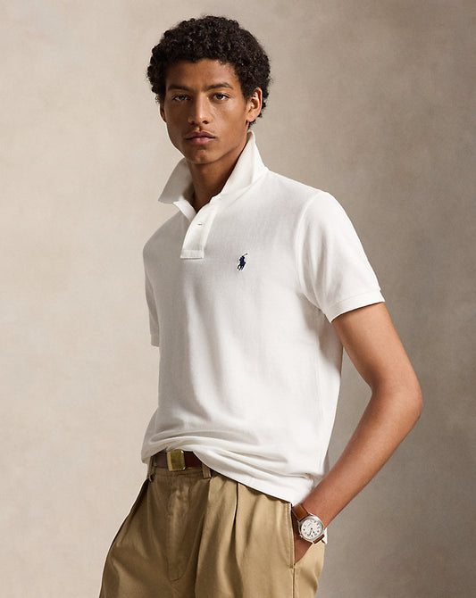 The Iconic Mesh Polo Shirt White/Navy