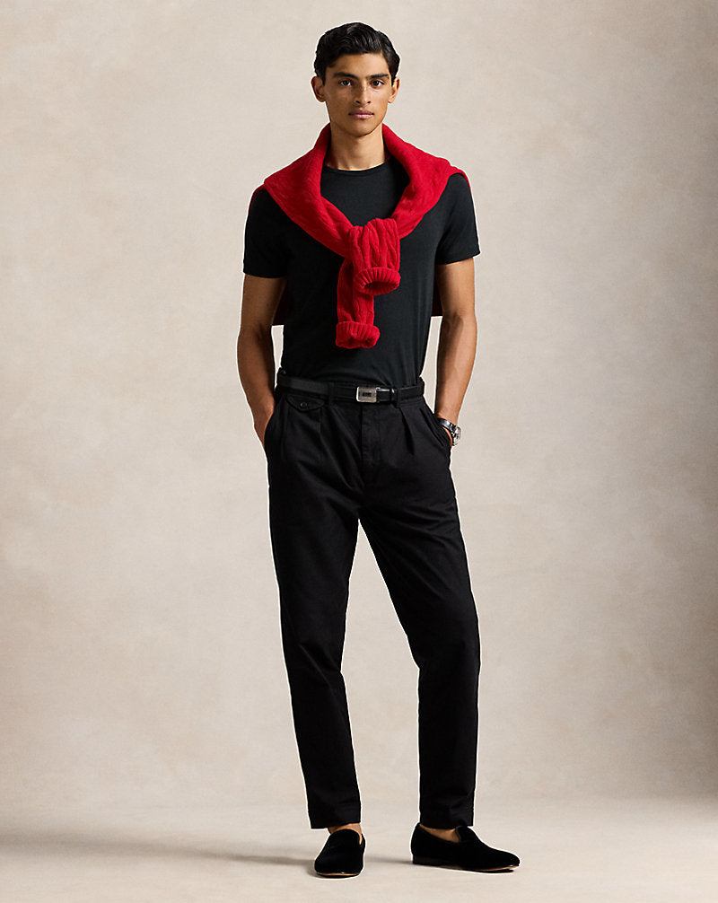 Custom Slim Fit Jersey Crewneck T-Shirt Black