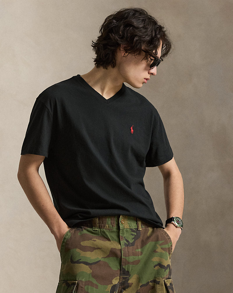 Classic Fit Jersey V-Neck T-Shirt Black