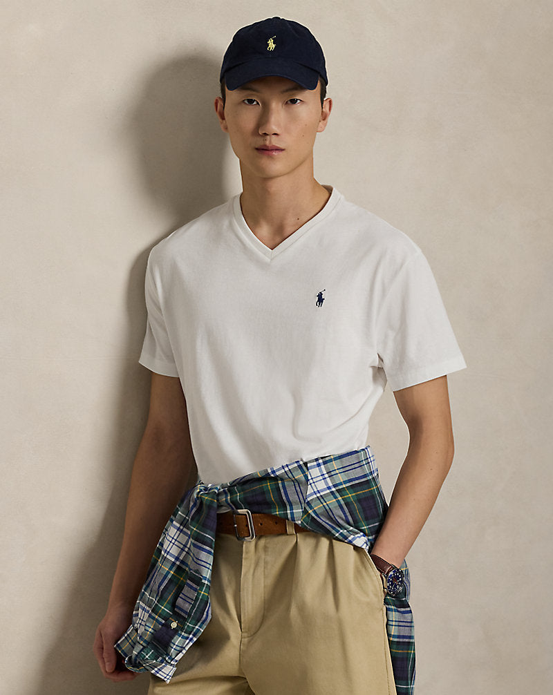 Classic Fit Jersey V-Neck T-Shirt White