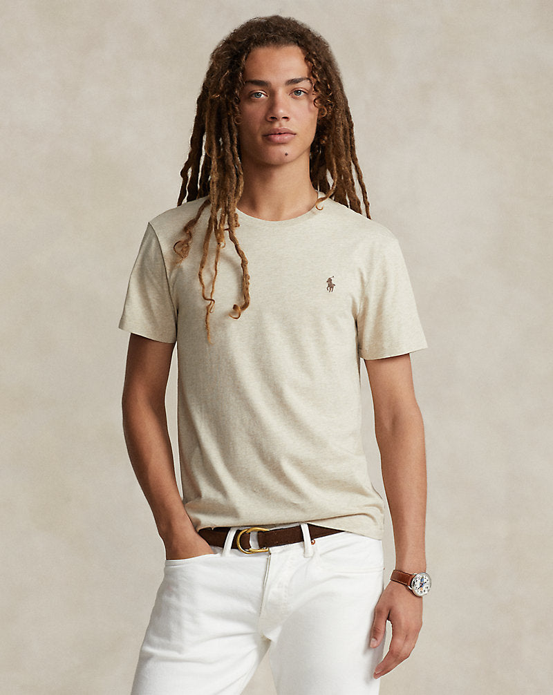 Custom Slim Fit Jersey Crewneck T-Shirt Expedition Dune Heather
