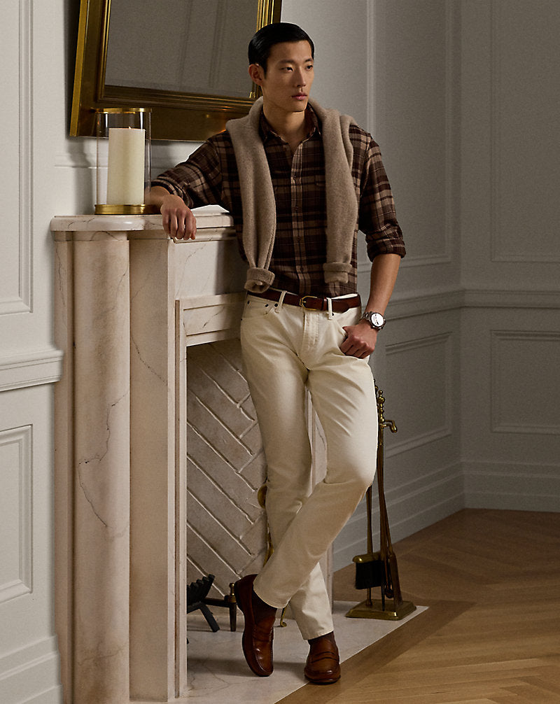 Slim Fit Stretch Jeans Cremeweiß