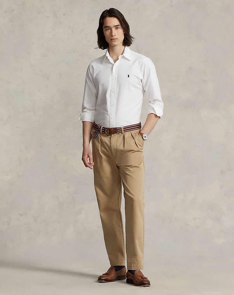 Custom Fit Garment-Dyed Oxford Shirt White