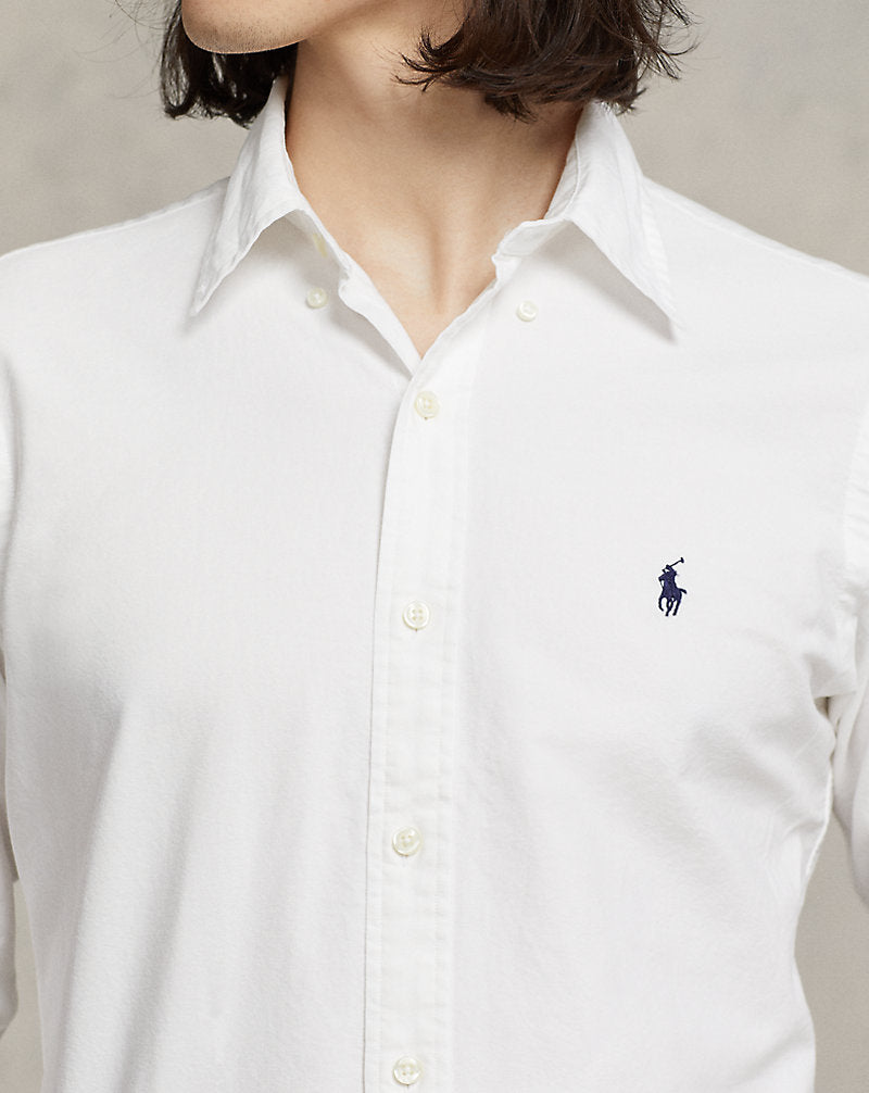Custom Fit Garment-Dyed Oxford Shirt White