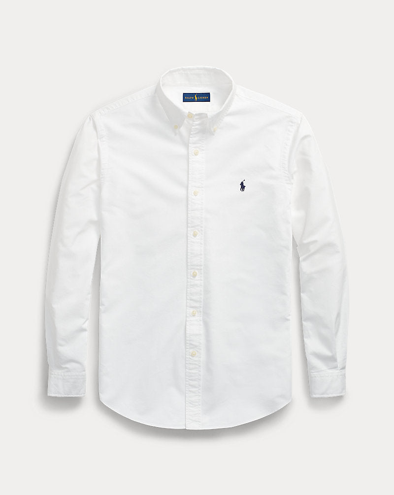 Custom Fit Garment-Dyed Oxford Shirt White