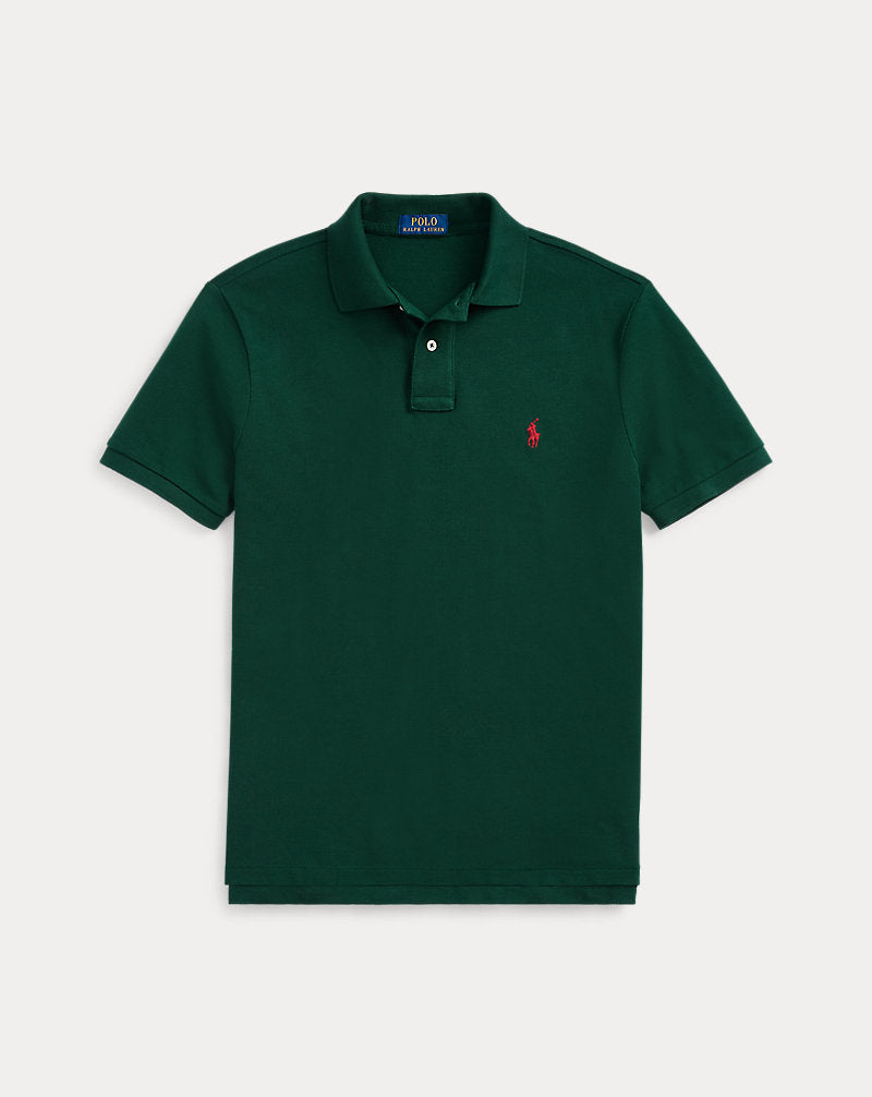Custom Slim Fit Mesh Polo College Green