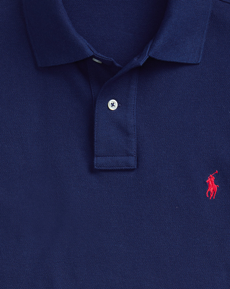 Classic Fit Mesh Polo Shirt Navy/Red