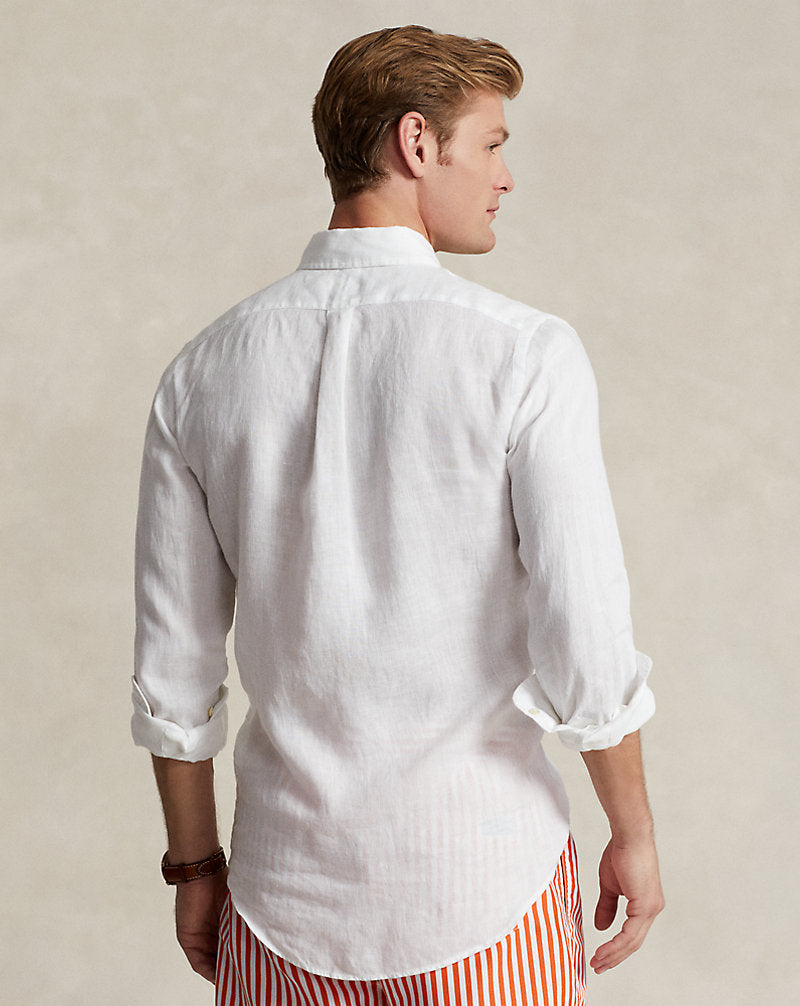 Custom Fit Linen Shirt White