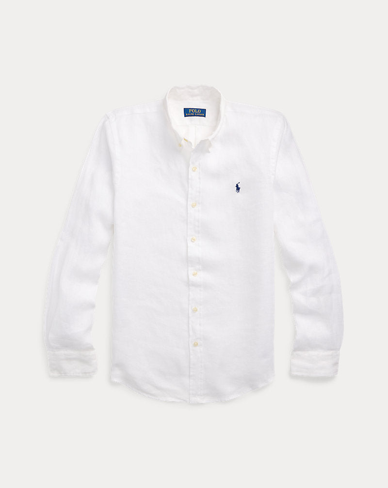 Custom Fit Linen Shirt White