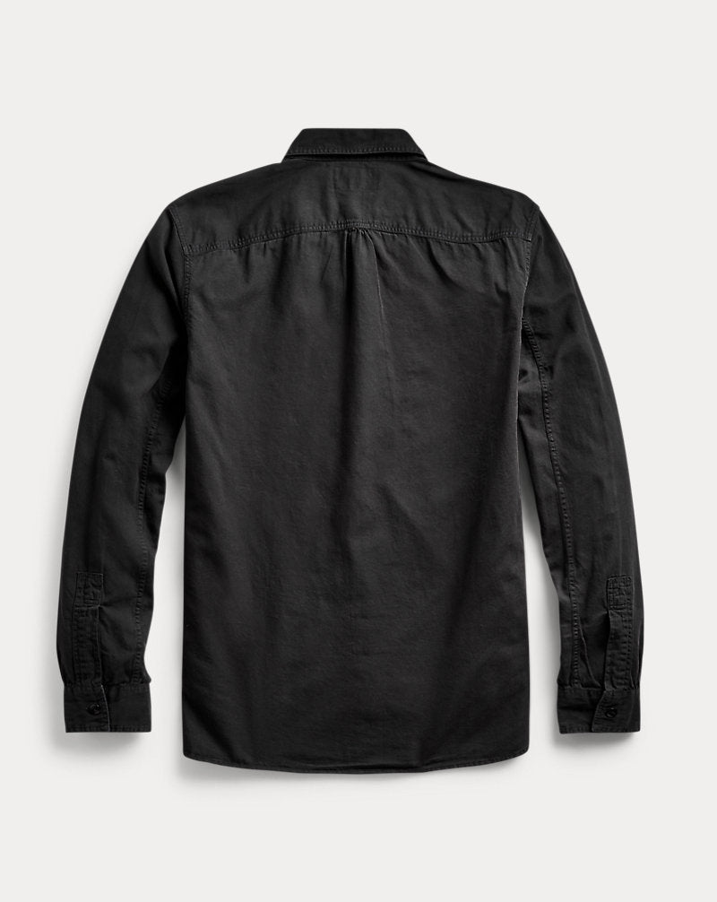 Garment-Dyed Twill Workshirt Black