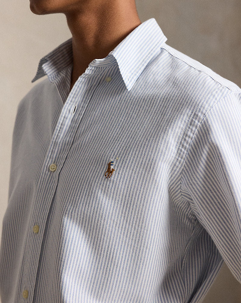 Custom Fit Oxford Shirt Blue/White Stripe