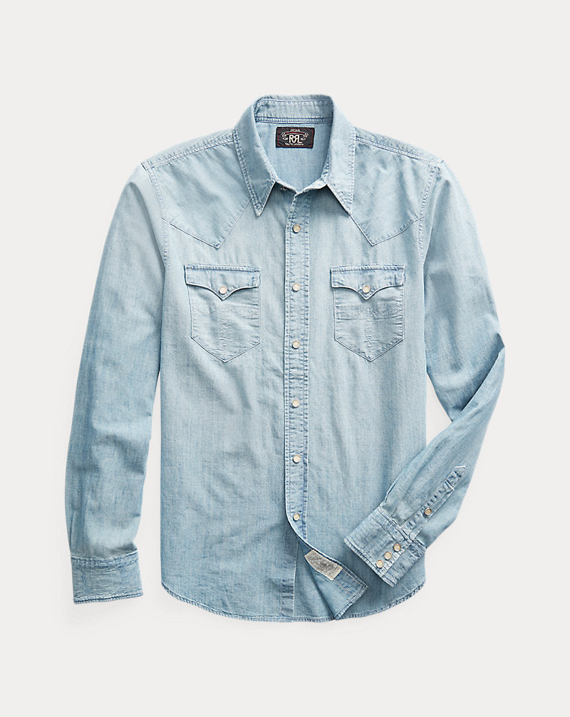 Slim Fit Chambray Western Shirt Davey Wash