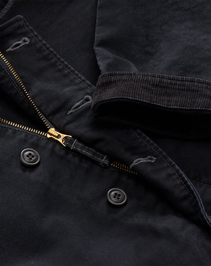 Corduroy-Collar Cotton Deck Jacket Dark Navy