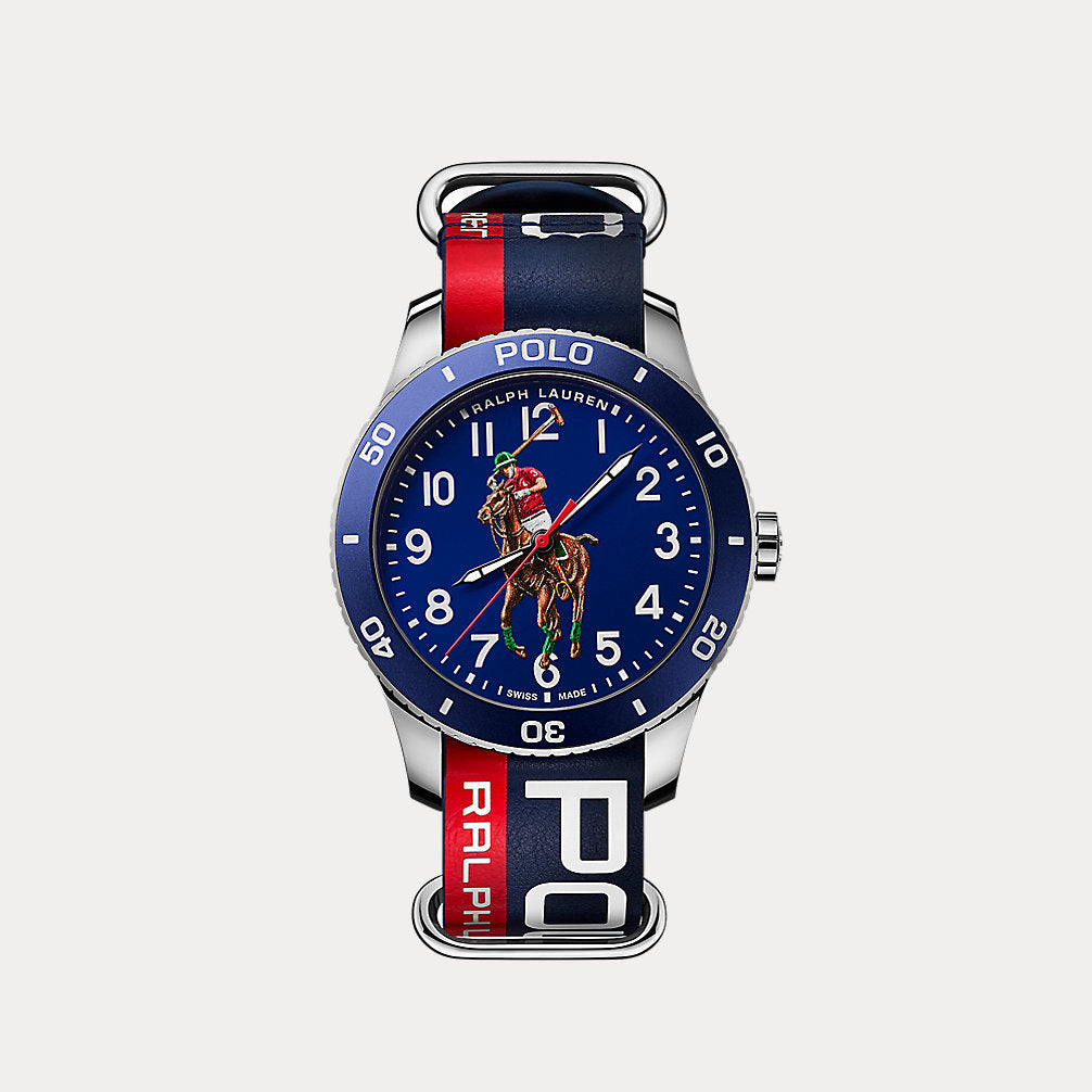 42 MM Polo Player Steel Blue Dial Blue Dial