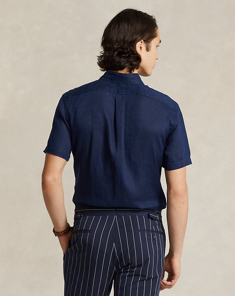 Custom Fit Linen Shirt Newport Navy