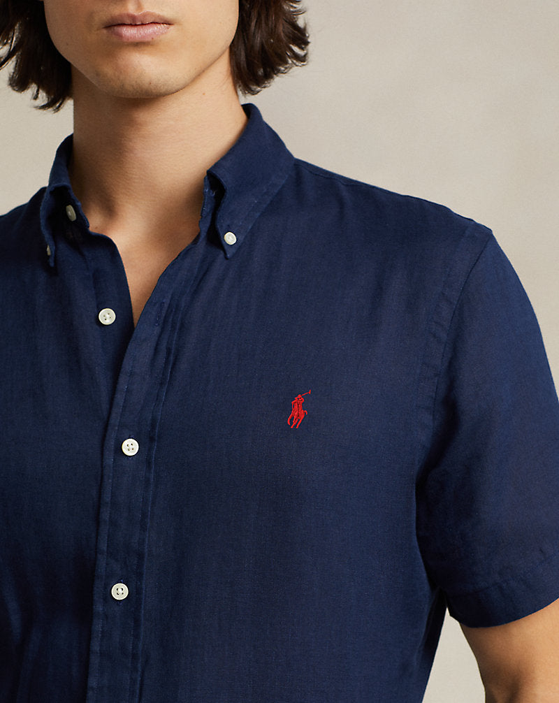 Custom Fit Linen Shirt Newport Navy