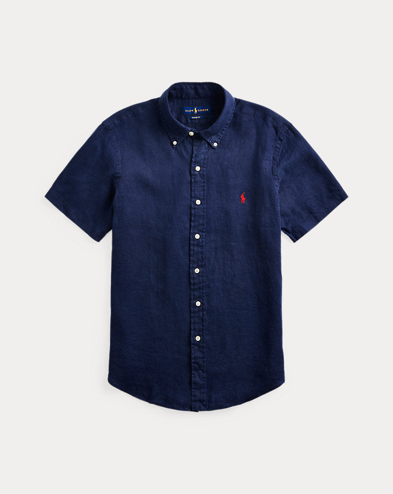 Custom Fit Linen Shirt Newport Navy