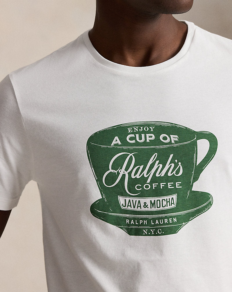 Custom Slim Fit 's Coffee T-Shirt White