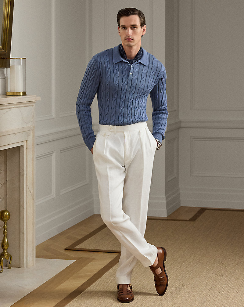 Gregory Maßgeschneiderte Leinenhose Optic White