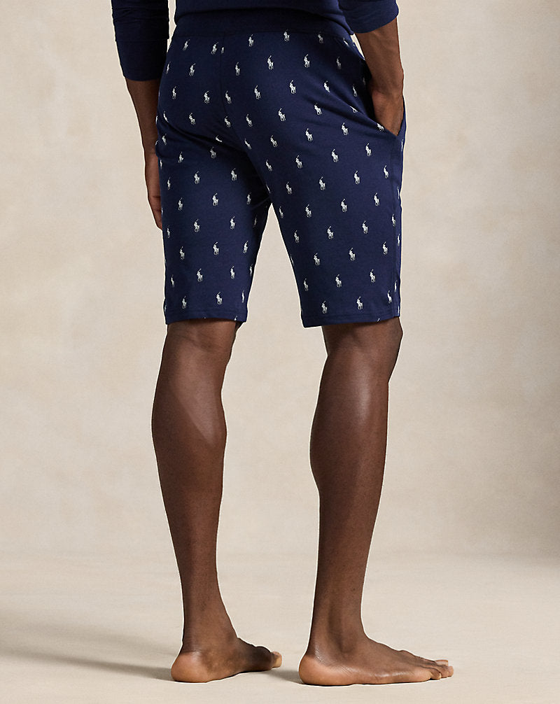 Allover Pony Cotton Jersey Sleep Short Cruise Navy