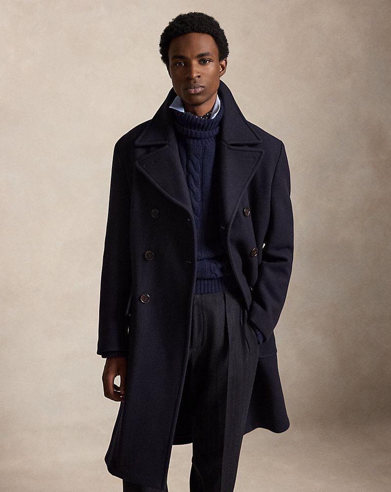Polo Soft Tailored Wool-Blend Topcoat Navy