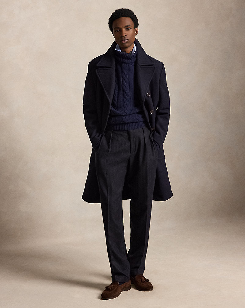 Polo Soft Tailored Wool-Blend Topcoat Navy