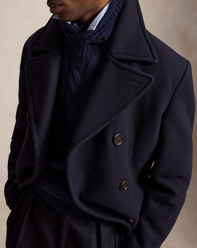 Polo Soft Tailored Wool-Blend Topcoat Navy