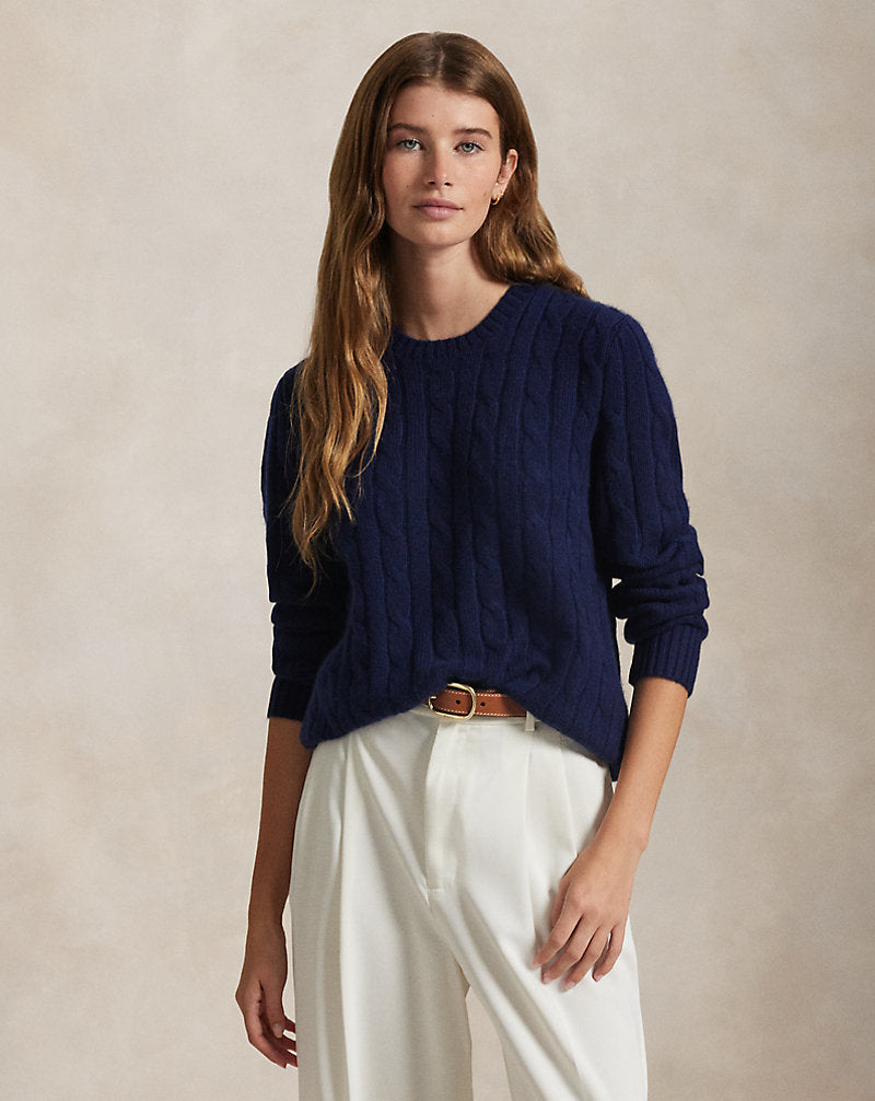The Iconic Cable-Knit Cashmere Jumper Bright Navy