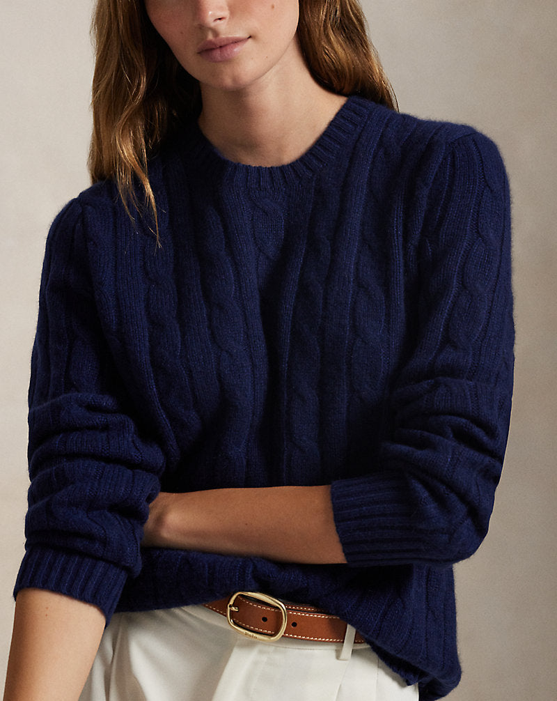 The Iconic Cable-Knit Cashmere Jumper Bright Navy