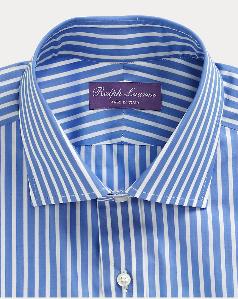 Bengal-Stripe Poplin Shirt Medium Blue And White