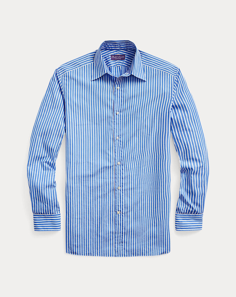 Bengal-Stripe Poplin Shirt Medium Blue And White