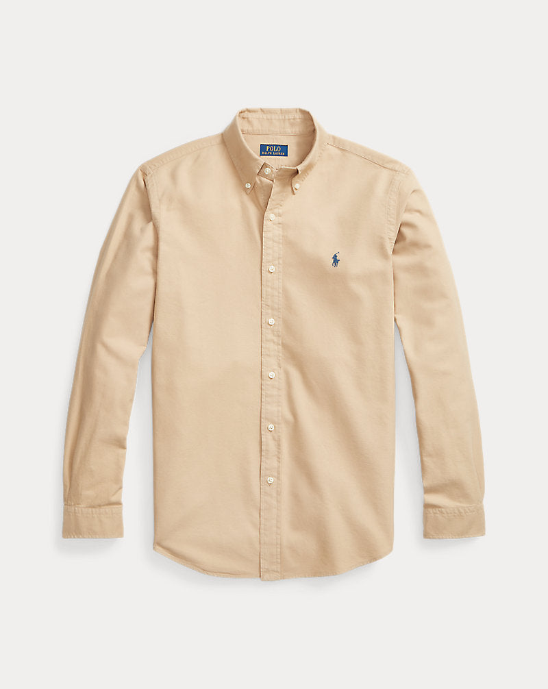 Custom Fit Garment-Dyed Oxford Shirt Surrey Tan