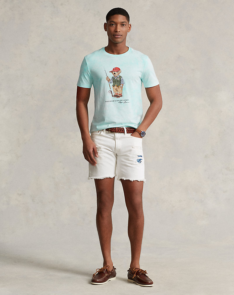 Custom Slim Polo Bear Tie-Dye T-Shirt Sp23 Islnd Aq Cld Wsh Fsh