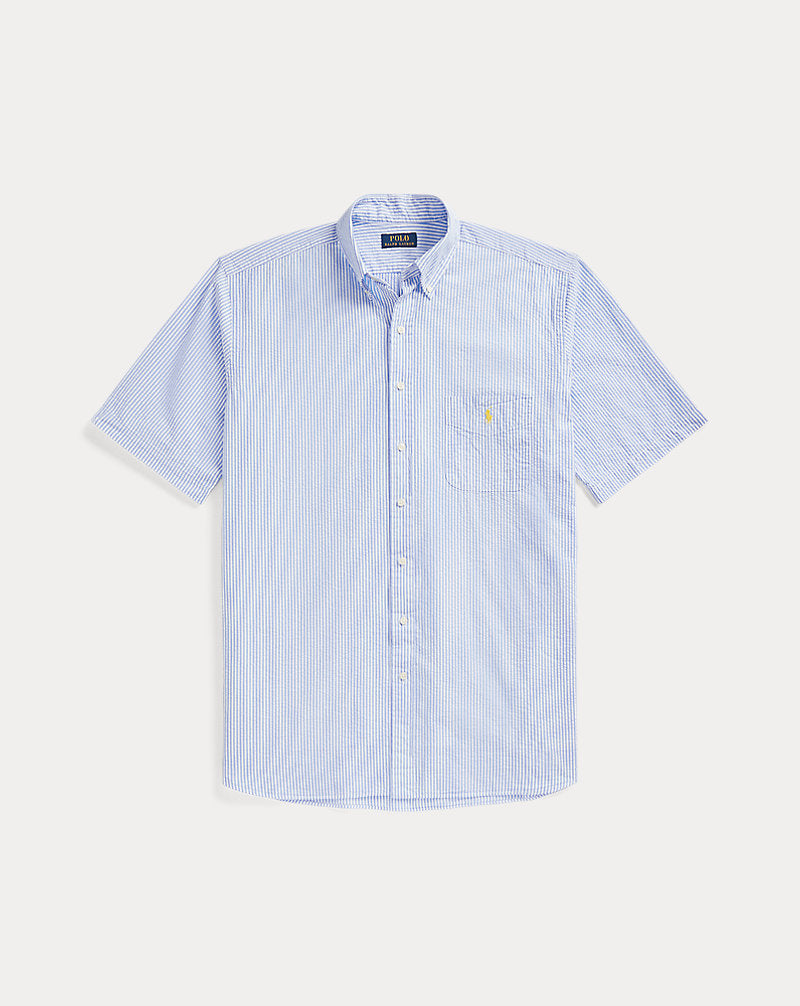 Striped Seersucker Shirt Blue/White