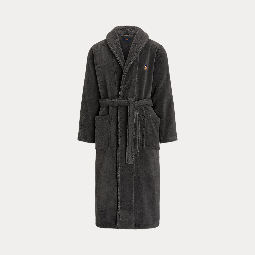 Shawl-Collar Terry Robe Dark Slate