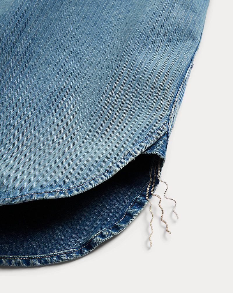 Indigo Herringbone Twill Workshirt Faded Indigo