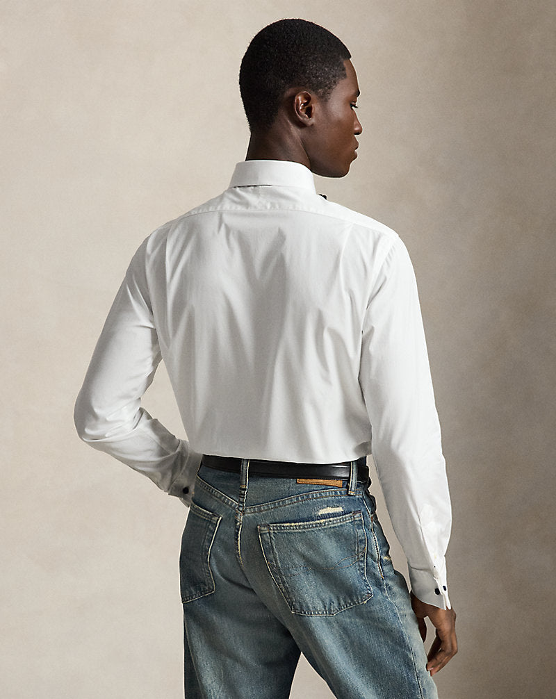 Custom Fit French Cuff Tuxedo Shirt White