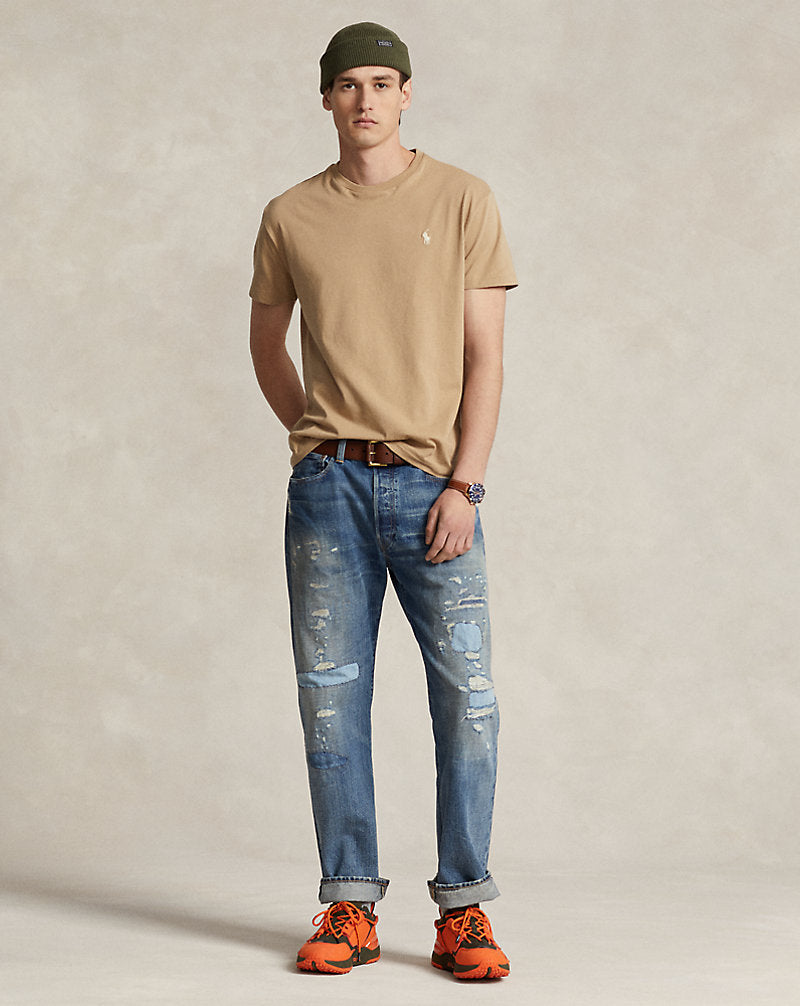 Classic Fit Jersey Crewneck T-Shirt Luxury Tan