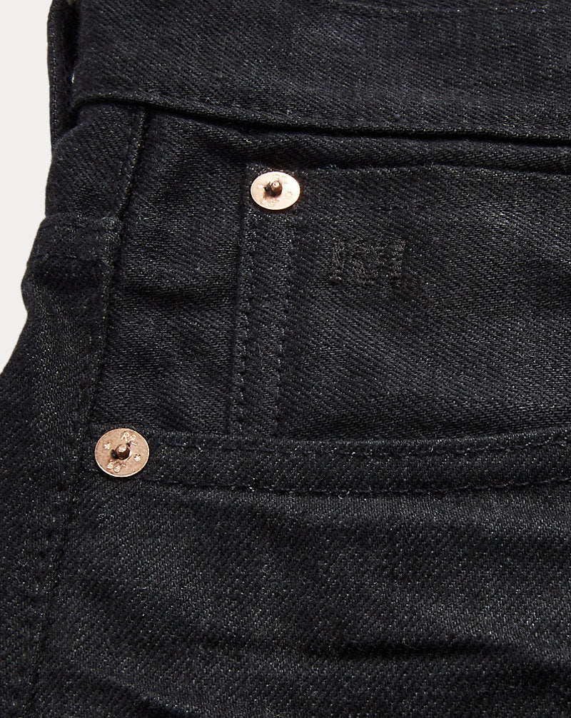 Vintage 5-Pocket Black Selvedge Jeans Neu Schwarz auf Schwarz