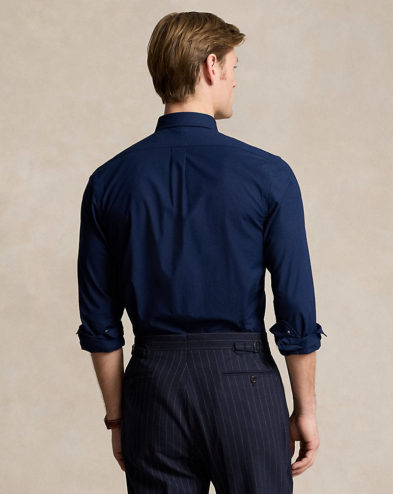 Slim Fit Stretch Poplin Shirt Newport Navy