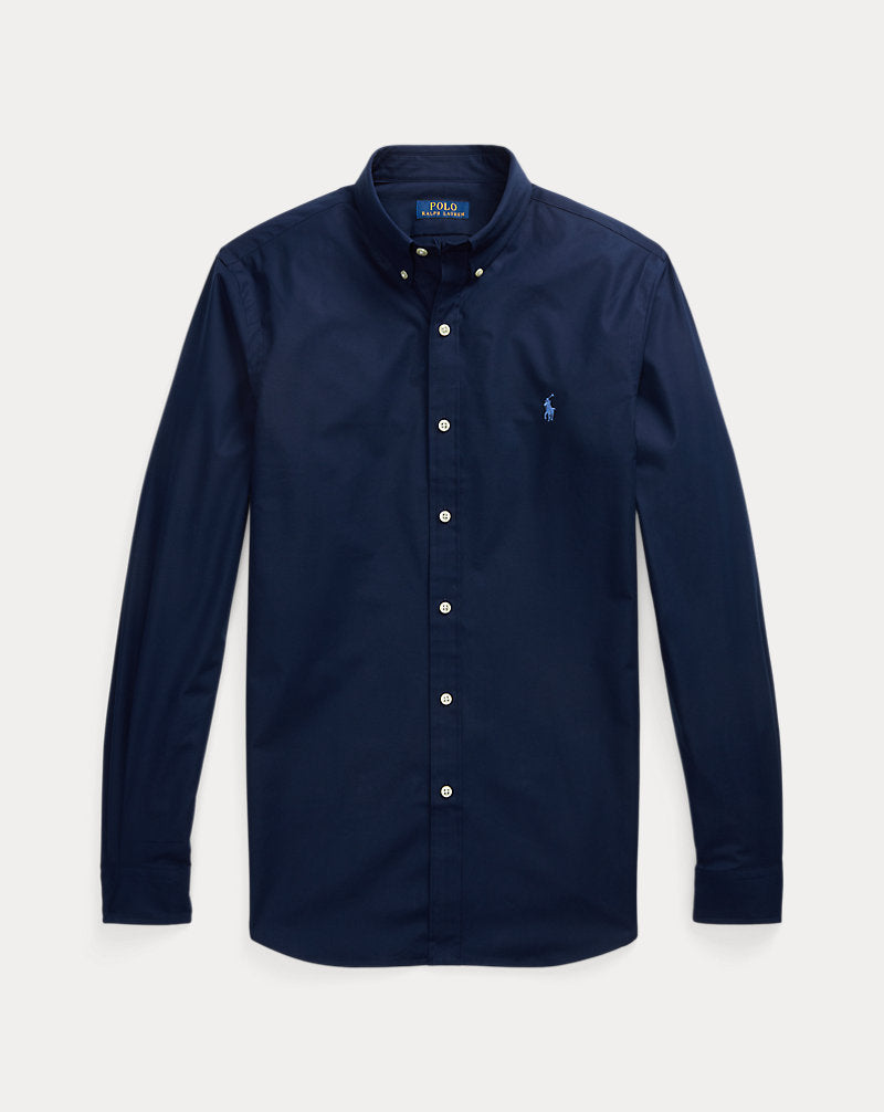 Slim Fit Stretch Poplin Shirt Newport Navy