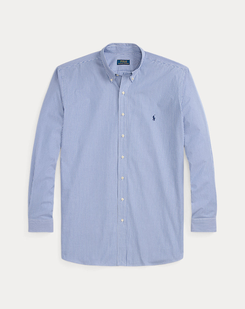Striped Stretch Poplin Shirt Blue/White