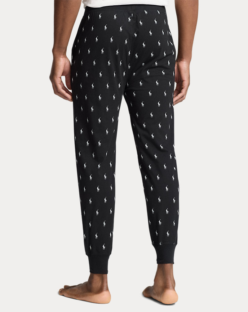 All-over Pony Cotton Jersey Sleep Jogger Polo Black Aopp