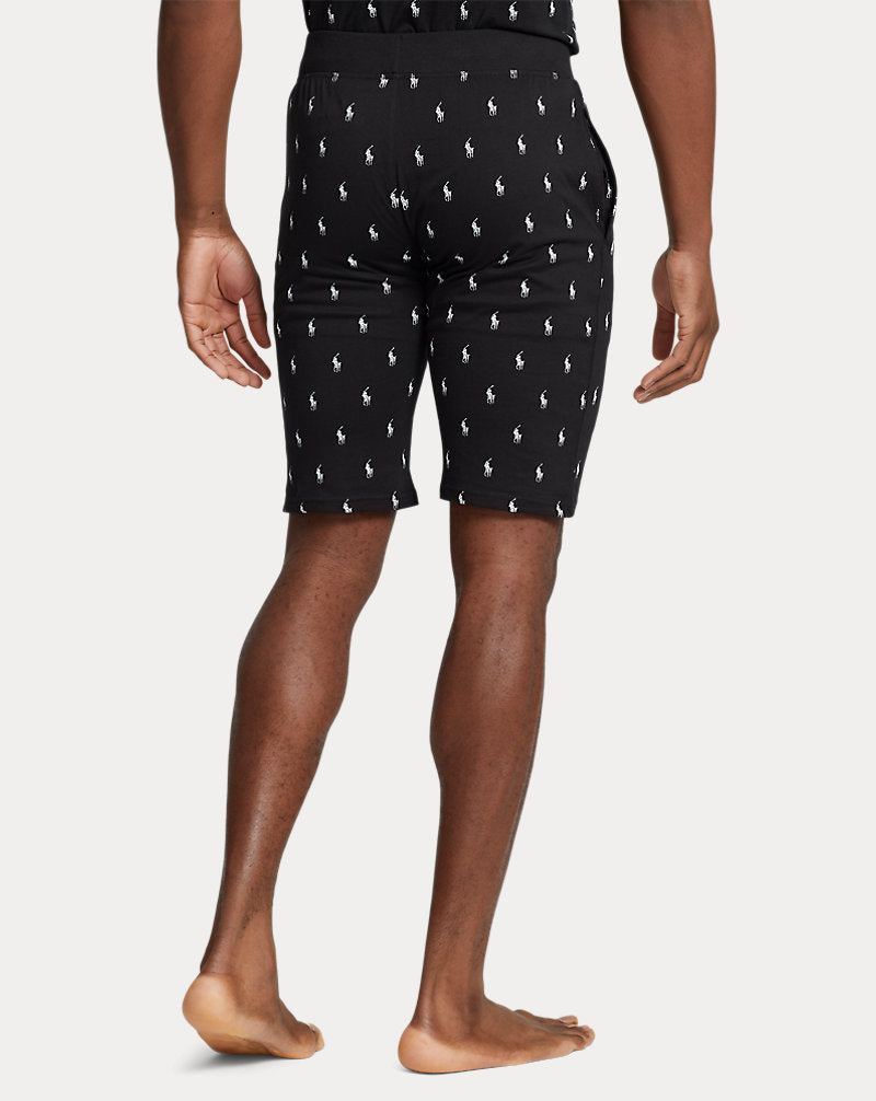 Allover Pony Cotton Jersey Sleep Short Polo Black Aopp